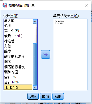 图17 摘要报告：统计量