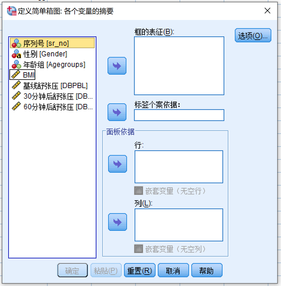 宽数据的简单箱式图变量摘要